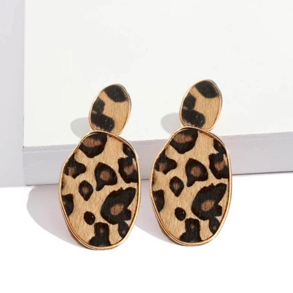 Leopard print earrings